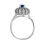 Cornflower Blue Sapphire and Diamond Ring. View 3