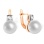 8.8mm White Pearl and Diamond Leverback Earrings. Certified 585 (14kt) Rose and White Gold