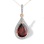 Garnet and CZ Teardrop-shaped Pendant. 585 Rose Gold with Rhodium. 'Empress' Series