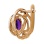 Amethyst Diamond Earrings 'Fusion of Emotions'. Hypoallergenic Cadmium-free 585 (14K) Rose Gold. View 3