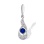 Diamond and Sapphire Teardrop-shaped Pendant. Tested 585 (14K) White Gold