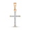 Greek Catholic Cross with 17 Diamonds. Certified 585 (14kt) Rose Gold, Rhodium Detailing