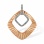 Diamond Pendant with Corrugated Rose Gold. Hypoallergenic Cadmium-free 585 (14K) Rose Gold