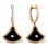 Black Onyx and Diamond Earrings 'Nefertiti'. Hypoallergenic Cadmium-free 585 (14K) Rose Gold