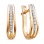 Diamond-accented Leverback Earrings. Certified 585 (14kt) Rose Gold, Rhodium Detailing