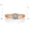 Diamond Triple Shank Ring in Rose and White Gold. Tested 585 (14K) Rose and White Gold. View 2