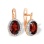 Garnet and Diamond Earrings. Certified 585 (14kt) Rose Gold, Rhodium Detailing