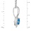 Blue Topaz and Diamond White Gold Pendant. View 3