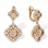 Lotus-inspired Diamond Leverback Earrings. Hypoallergenic Cadmium-free 585 (14K) Rose Gold