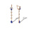 Faux Sapphire Vintage Style Dangle Earrings. 585 (14kt) Rose and White Gold