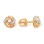 Tango Stud Earrings with Diamonds. Certified 585 Rose Gold, Rhodium, Screw Backs