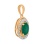 Pendant Featuring Emerald and 22 Diamonds. Hypoallergenic 585 Rose Gold, Rhodium Detailing. View 2