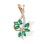 Emerald and Diamond "Tree Branch" Pendant. Certified 585 (14kt) Rose Gold, Rhodium Detailing