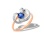 Sapphire and Diamond Ring. 'Royal Gem' series, 585 Rose and White Gold