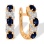 Earrings with Diamonds and Oval-cut Sapphires. Hypoallergenic 585 Rose Gold, Rhodium Detailing