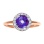 Rose-cut Amethyst with CZ Halo Ring. View 2