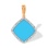 Pendant with Turquoise in a Diamond Contour. Hypoallergenic 585 Rose Gold, Rhodium Detailing