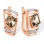 Sm. Quartz & Diamond Quadrilateral-shaped Earrings. Certified 585 (14kt) Rose and White Gold
