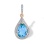 Blue Topaz and CZ Teardrop-shaped Pendant. 585 Rose Gold with Rhodium. 'Empress' Series