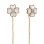 Ultra-feminine Nacre and Diamond Chain Earrings - Angle 2