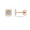 "Star Shooting" Diamond Stud Earrings. 585 Rose Gold, Rhodium Detailing, Friction Backs