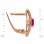 Earrings with 2 Oval Cut Rubies and 30 Diamonds. Hypoallergenic Cadmium-free 585 (14K) Rose Gold. View 2