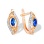 Sapphire and Diamond Leaf Earrings. Certified 585 (14kt) Rose Gold, Rhodium Detailing