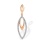 Double Marquise Shape Drop Diamond Pendant. 585 (14kt) Rose Gold, Rhodium Detailing