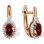 Garnet and Diamond Earrings with Nostalgic Motif. Hypoallergenic Cadmium-free 585 (14K) Rose Gold