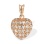 Dimensional Openwork Heart-look Pendant. Certified 585 (14kt) Rose Gold, Diamond Cuts