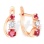 'Aiguillette' Leverback Earrings for Children. Certified 585 (14kt) Rose Gold, Ruby-like CZ