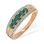 Diamond Edges with Emerald Center Row Ring. Hypoallergenic Cadmium-free 585 (14K) Rose Gold