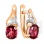 Rhodolite and Diamond Leverback Earrings. Certified 585 (14kt) Rose Gold, Rhodium Detailing