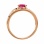 Ring with Oval Ruby and Diamond Accents. Hypoallergenic Cadmium-free 585 (14K) Rose Gold. View 4