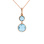 Double Holland Rose Cut Blue Topaz Pendant. Certified 585 (14kt) Rose Gold