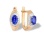 Cornflower-blue Sapphire Diamond Earrings. 'Royal Gem' series, Certified 585 Rose Gold