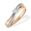 Diamond Crisscross Engagement Ring. Certified 585 (14kt) Rose and White Gold