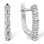 White Gold Linear Leverback Earrings with Diamonds. 10 Round Full-cut Natural Mined Diamonds