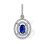 Cosmos-Inspired Sapphire and Diamond Pendant. Certified 585 (14kt) White Gold, Rhodium Finish
