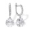 Cube Shape Dangle Earrings. Certified 585 (14kt) White Gold, Rhodium Finish