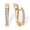 Diamond Strip Kid's Earrings. Certified 585 (14kt) Yellow Gold, Rhodium