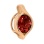 Nifty Slide Pendant with Garnet Diameter 9mm. Hypoallergenic Cadmium-free 585 (14K) Rose Gold. View 2