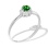 Emerald and Diamond Starburst Ring. 'Millennials' Series, Certified 585 White Gold