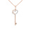 CZ 'Key to Hearts' Pendant. 585 (14kt) Rose Gold