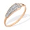 Pave CZ Trapezoidal Top Ring. 585 (14kt) Rose Gold, Rhodium Detailing