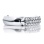585 (14K) White Gold Huggie Earrings with 60 Diamonds. View 2