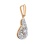 Diamond Teardrop-shaped Rose and White Gold Pendant. View 2