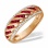 Venetian Style Ruby and Diamond Ring. Hypoallergenic Cadmium-free 585 (14K) Rose Gold