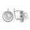 Pearl Diamond Double Circle Earrings. 585 (14kt) White Gold