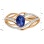 Sultry Sapphire and Diamond Ring. Hypoallergenic Cadmium-free 585 (14K) Rose Gold. View 2